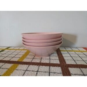 Vintage Prolon Florence Melamine Bowls Set of 4 Pink Mid Century Modern 6 Inch